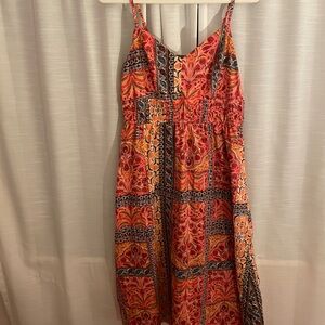 Old Navy Orange Red Sleeveless Sundress Maxi